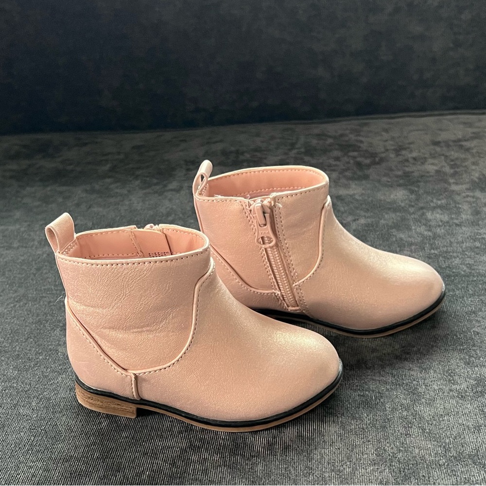 Cat & Jack Rose Gold Short Boots Size 6